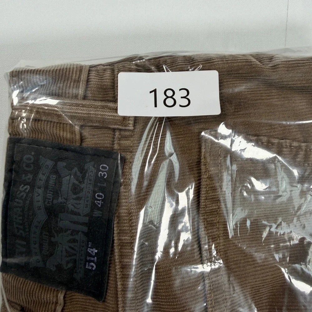 Levi's 514 Straight Fit Corduroy Pants Mens 40x30 Cotton Brown Solid Casual